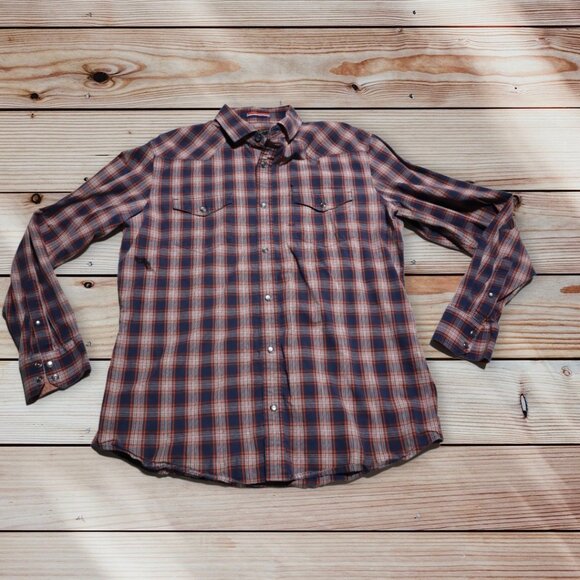 Banana Republic Blue Plaid Shirt Size Large - Picture 6 of 7